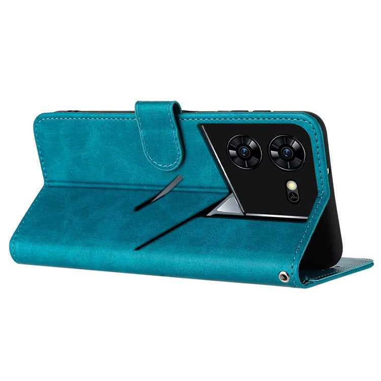 For TECNO Pova 5 Pro 4G Case Leather Stand Shockproof Cell Phone Cover with Wallet - Green