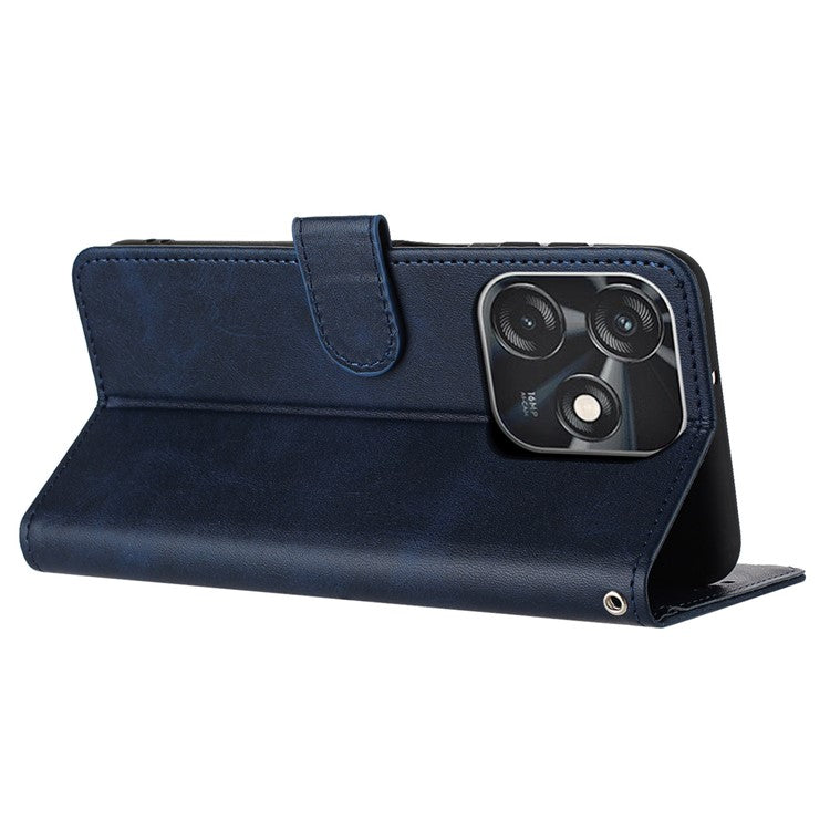 For TECNO Spark 10 4G / 10C 4G Case Leather Drop Protection Folding Stand Phone Cover - Sapphire