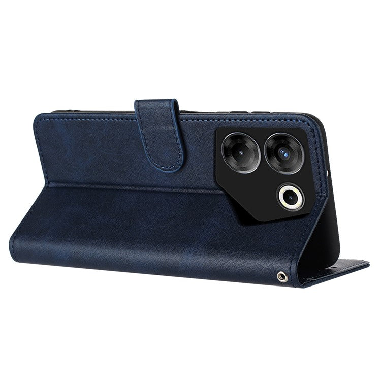 For TECNO Camon 20 Pro 5G Case Leather Stand Wallet Magnetic Clasp Phone Cover - Sapphire