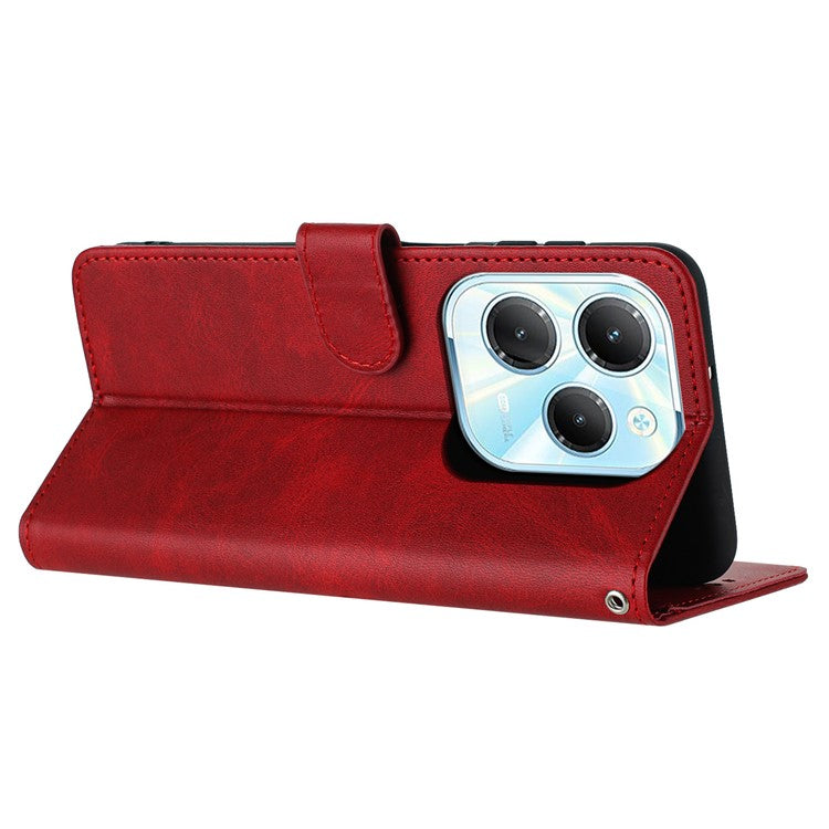 For TECNO Spark 20 Pro / Infinix Hot 40 / Hot 40 Pro Case Folding Stand Leather Wallet Phone Cover - Red