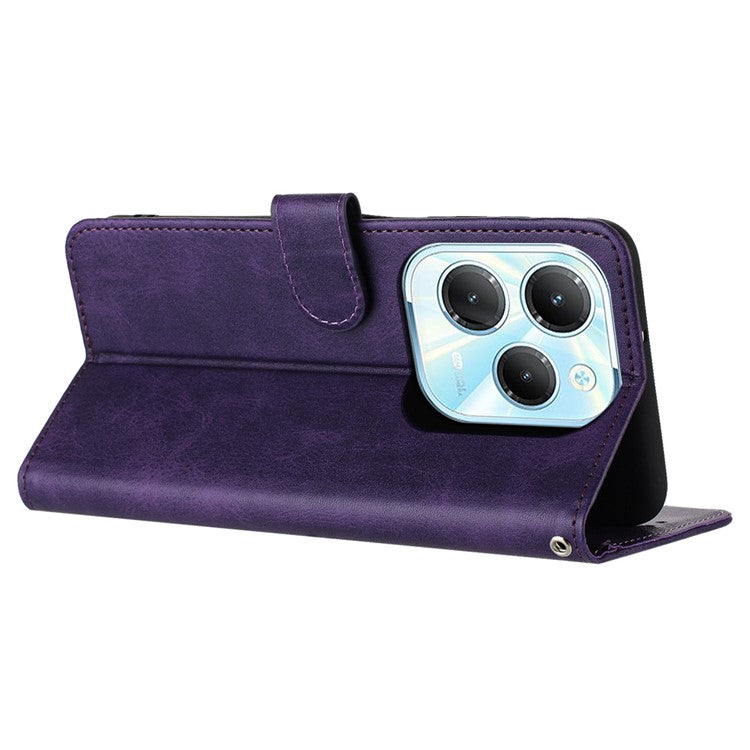 For TECNO Spark 20 Pro / Infinix Hot 40 / Hot 40 Pro Case Folding Stand Leather Wallet Phone Cover - Purple