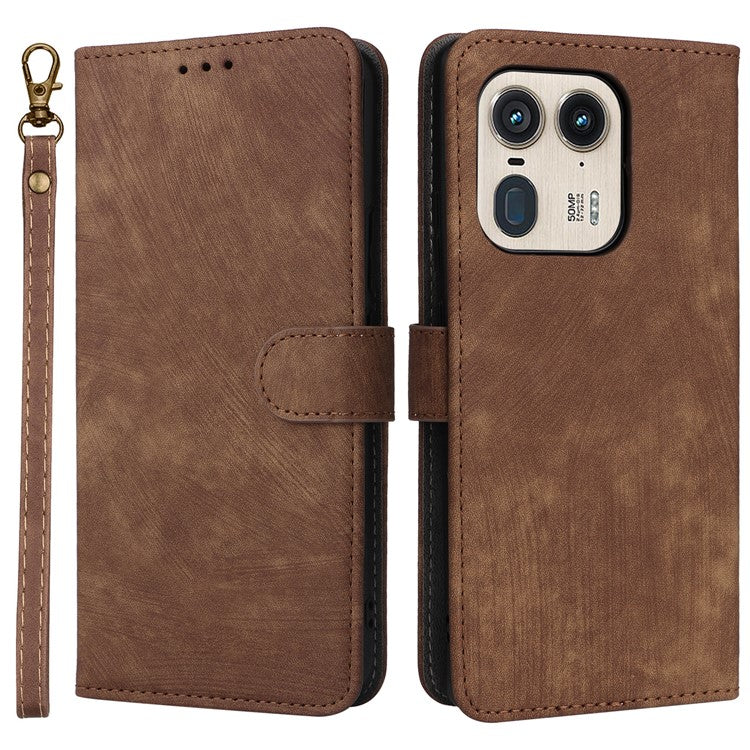 For Motorola Edge 50 Ultra 5G / Moto X50 Ultra 5G Phone Case Wallet PU Leather Flip Cover with RFID Blocking - Brown