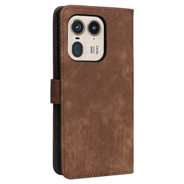 For Motorola Edge 50 Ultra 5G / Moto X50 Ultra 5G Phone Case Wallet PU Leather Flip Cover with RFID Blocking - Brown
