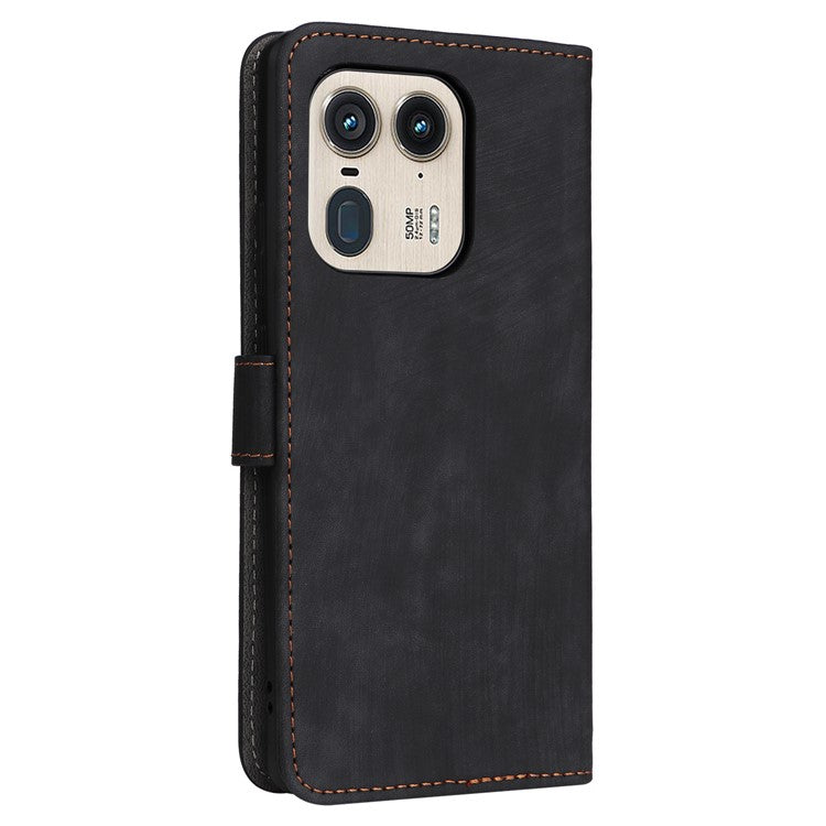 For Motorola Edge 50 Ultra 5G / Moto X50 Ultra 5G Phone Case Wallet PU Leather Flip Cover with RFID Blocking - Black