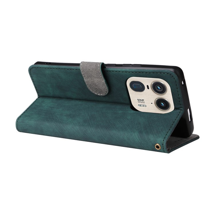 For Motorola Edge 50 Ultra 5G / Moto X50 Ultra 5G Phone Case Wallet PU Leather Flip Cover with RFID Blocking - Green