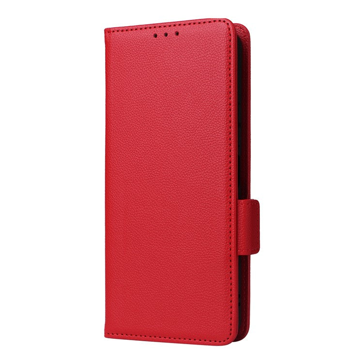 For Motorola Edge 50 Ultra 5G / Moto X50 Ultra 5G Case Wallet Stand Litchi Texture Leather Flip Phone Cover - Red