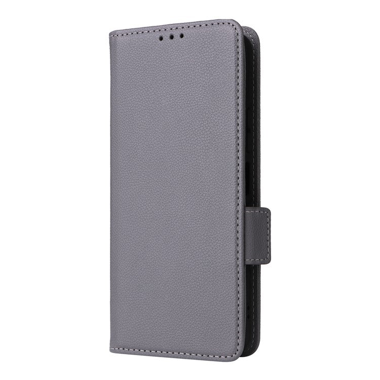 For Motorola Edge 50 Ultra 5G / Moto X50 Ultra 5G Case Wallet Stand Litchi Texture Leather Flip Phone Cover - Grey