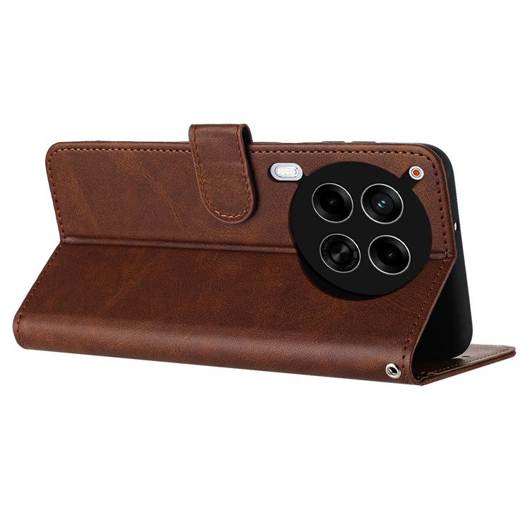 For TECNO Camon 30 4G / 5G Case Leather Stand Drop Protection Cell Phone Cover - Brown