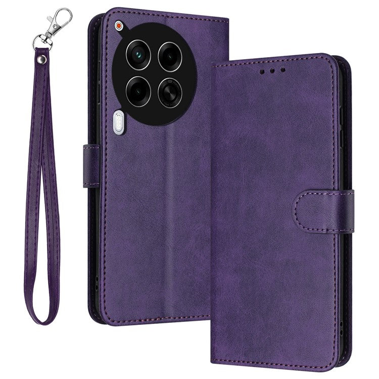 For TECNO Camon 30 4G / 5G Case Leather Stand Drop Protection Cell Phone Cover - Purple