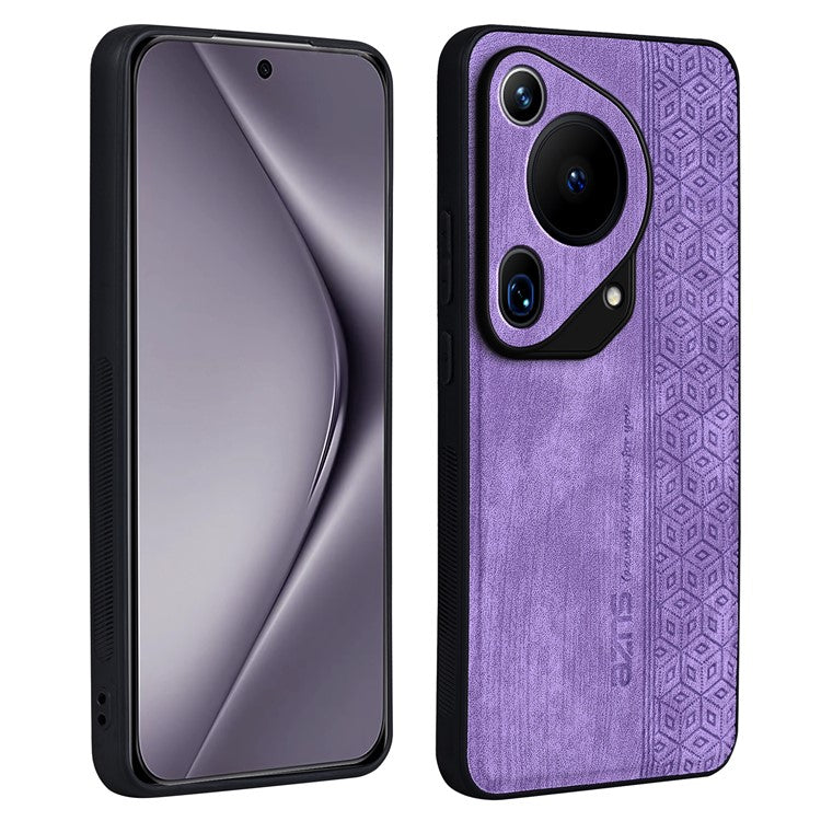 AZNS For Huawei Pura 70 Ultra Case PU Leather+TPU Imprinted Pattern Anti-slip Grip Phone Cover - Purple