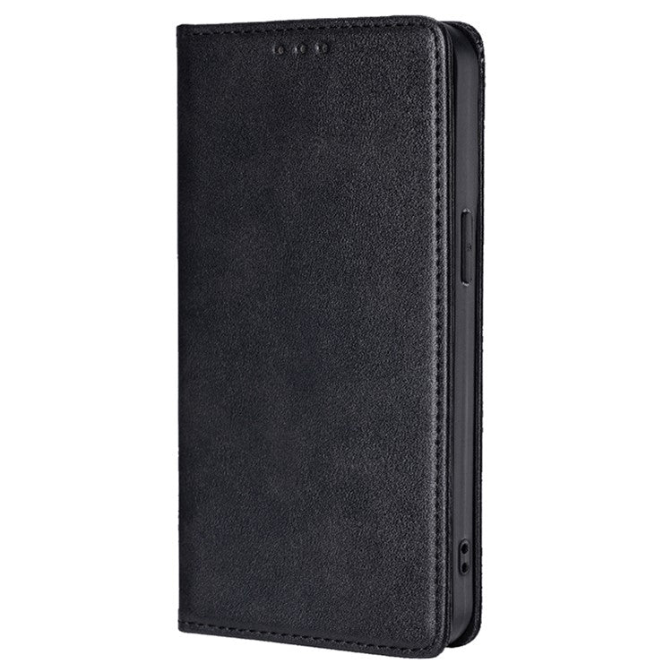 For Huawei Pura 70 Case Calf Texture Leather Magnetic Clasp Wallet Phone Cover - Black