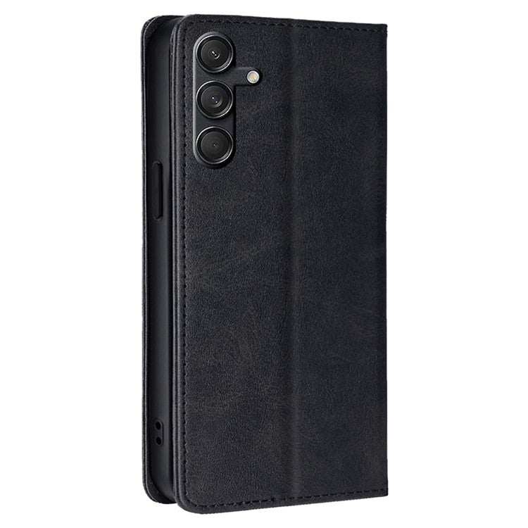 For Samsung Galaxy M55 5G / C55 5G / F55 5G Case Magnetic Closing PU Leather Wallet Stand Phone Cover - Black