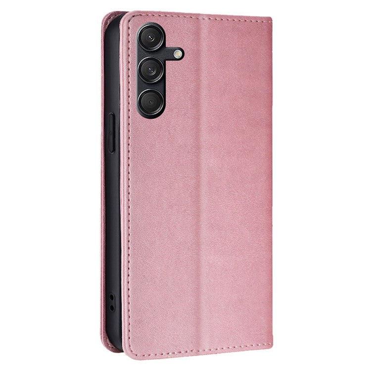 For Samsung Galaxy M55 5G / C55 5G / F55 5G Case Magnetic Closing PU Leather Wallet Stand Phone Cover - Rose Gold
