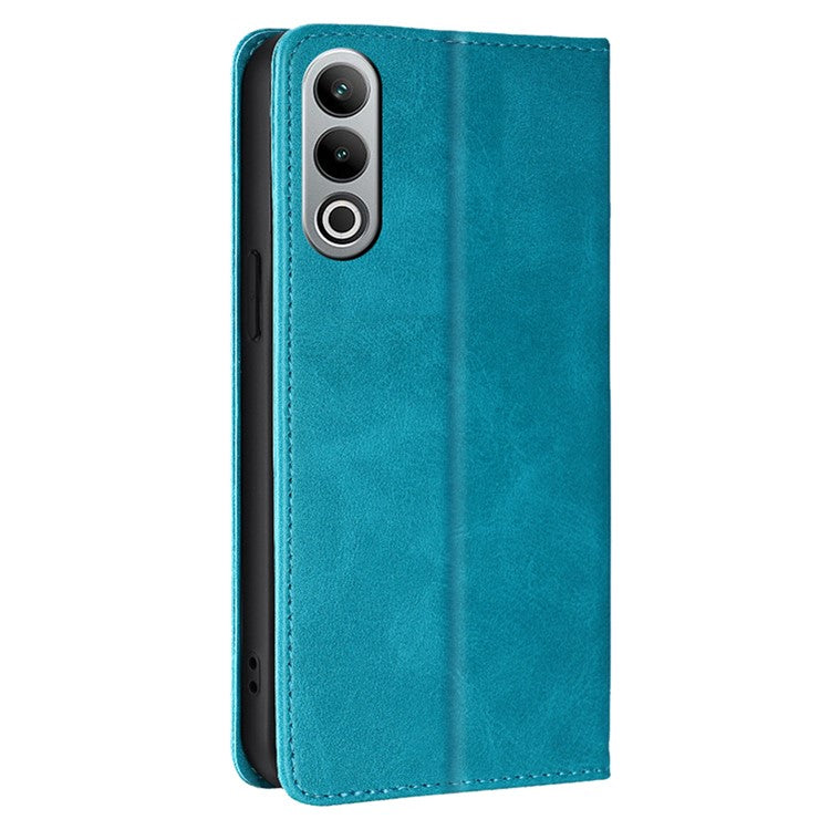 For OnePlus Nord CE4 5G Case Card Holder Calf Texture Drop Proof Stand Phone Cover - Baby Blue
