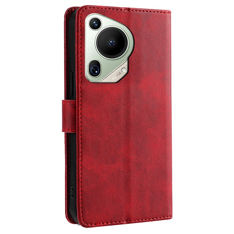 For Huawei Pura 70 Ultra Case Drop Resistant Calf Texture Leather Phone Cover - Red
