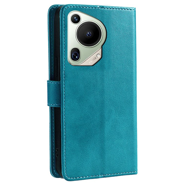 For Huawei Pura 70 Ultra Case Drop Resistant Calf Texture Leather Phone Cover - Baby Blue