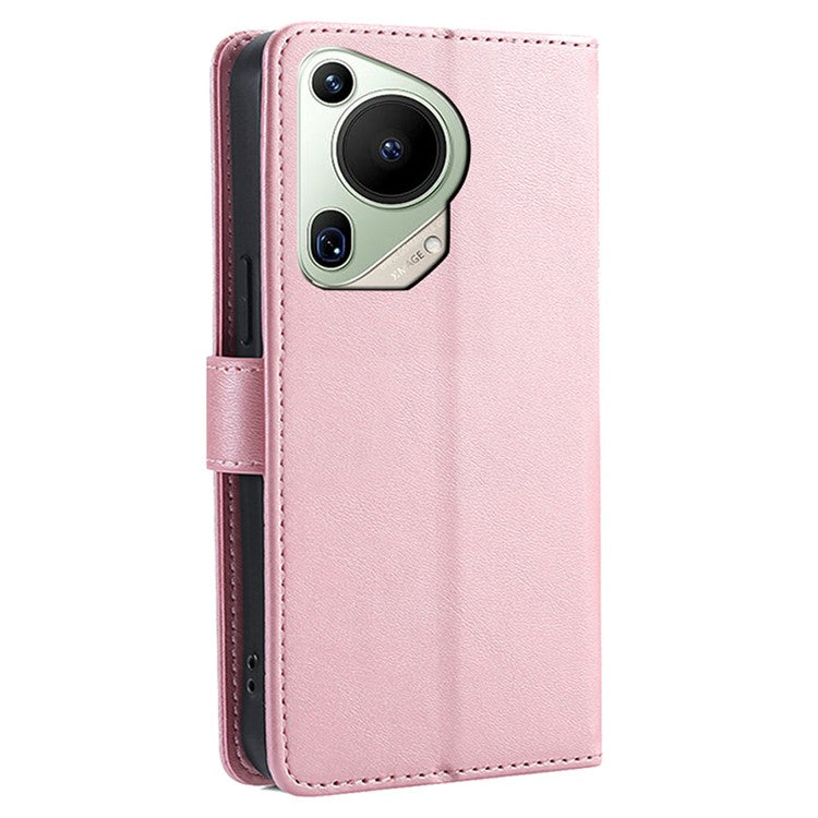 For Huawei Pura 70 Ultra Case Drop Resistant Calf Texture Leather Phone Cover - Rose Gold