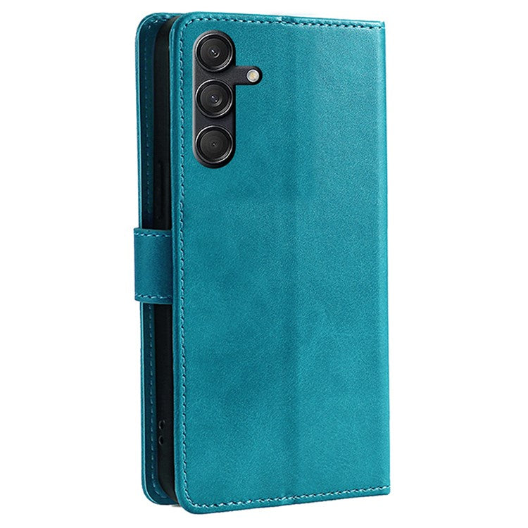 For Samsung Galaxy M55 5G / C55 5G / F55 5G Case Calf Texture Leather Wallet Stand Phone Cover - Baby Blue
