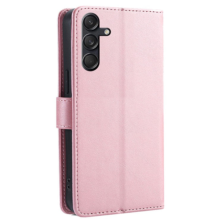 For Samsung Galaxy M55 5G / C55 5G / F55 5G Case Calf Texture Leather Wallet Stand Phone Cover - Rose Gold