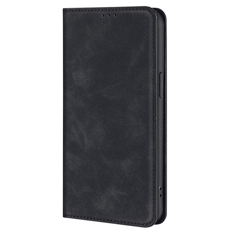 For Samsung Galaxy M55 5G / C55 5G / F55 5G Card Slot Phone Case Skin-Touch Feeling PU Leather Cover - Black