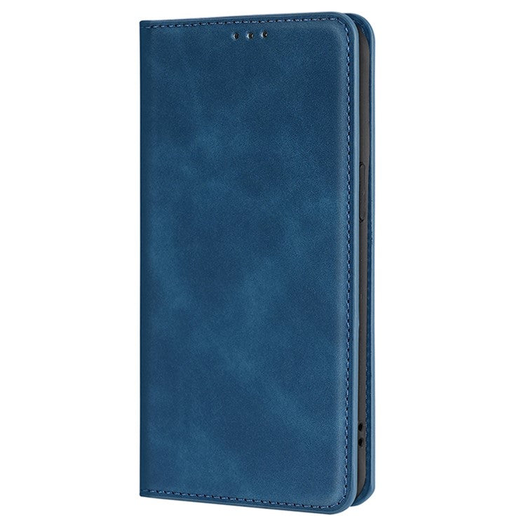 For Samsung Galaxy M55 5G / C55 5G / F55 5G Card Slot Phone Case Skin-Touch Feeling PU Leather Cover - Blue