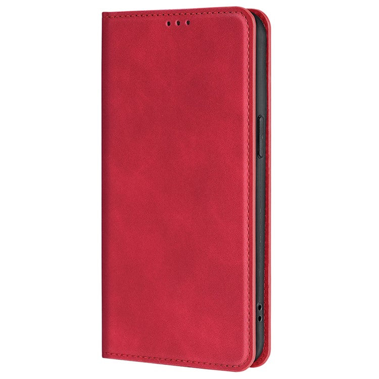 For Samsung Galaxy M55 5G / C55 5G / F55 5G Card Slot Phone Case Skin-Touch Feeling PU Leather Cover - Red