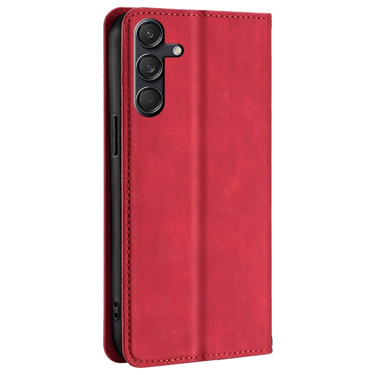 For Samsung Galaxy M55 5G / C55 5G / F55 5G Card Slot Phone Case Skin-Touch Feeling PU Leather Cover - Red