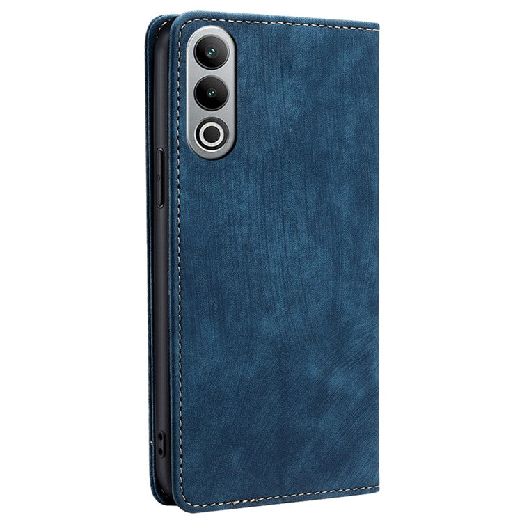 For OnePlus Nord CE4 5G Case RFID Blocking PU Leather Stand Wallet Phone Cover - Blue