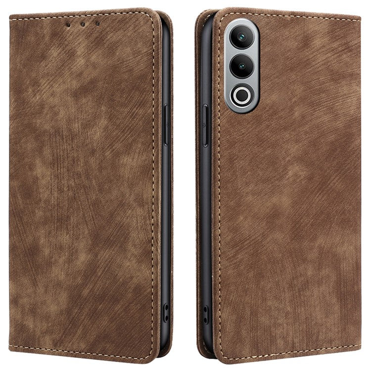 For OnePlus Nord CE4 5G Case RFID Blocking PU Leather Stand Wallet Phone Cover - Brown