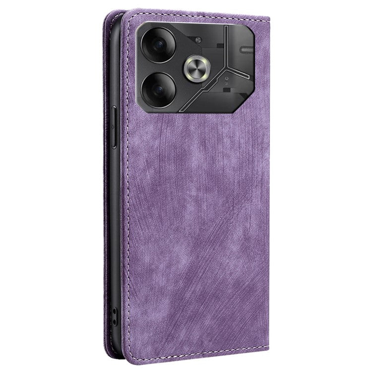For TECNO Pova 6 5G Case RFID Blocking PU Leather Flip Stand Phone Cover - Purple
