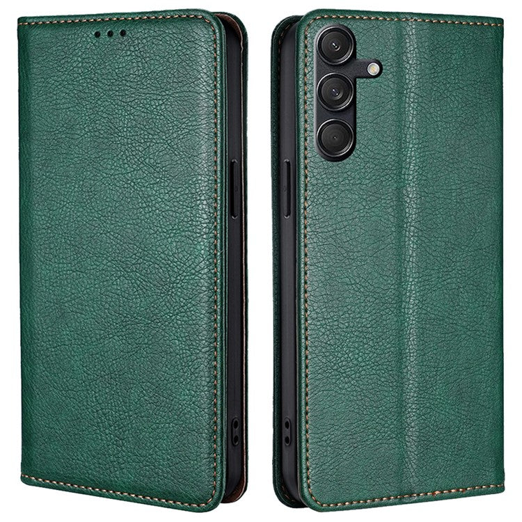 For Samsung Galaxy M55 5G / C55 5G / F55 5G Wallet Case Magnetic Auto-Absorbed Leather Phone Cover - Green