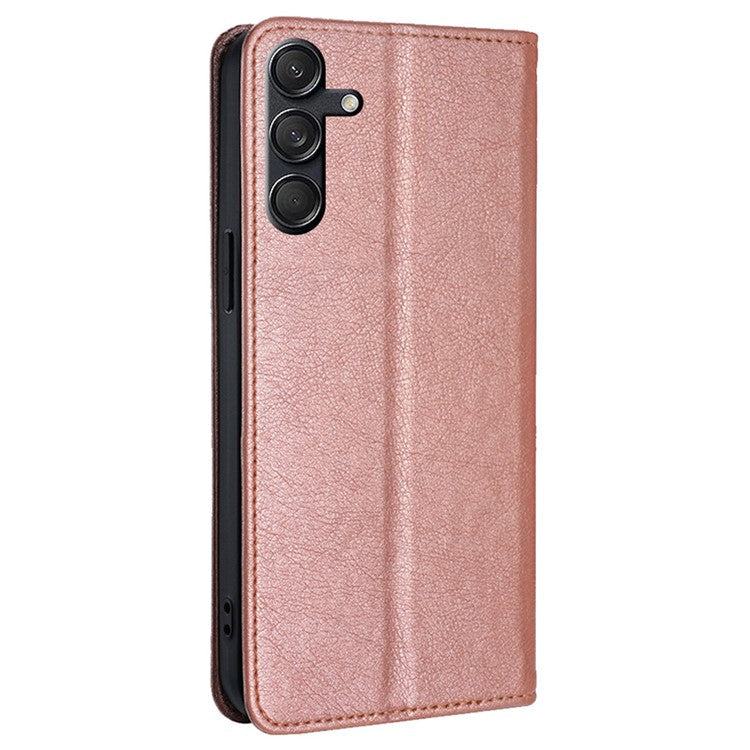 For Samsung Galaxy M55 5G / C55 5G / F55 5G Wallet Case Magnetic Auto-Absorbed Leather Phone Cover - Rose Gold
