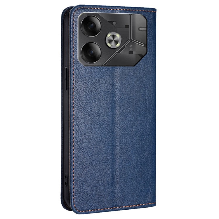 For TECNO Pova 6 5G Case Strong Magnetic Flip Wallet Stand Smart Phone Cover - Blue