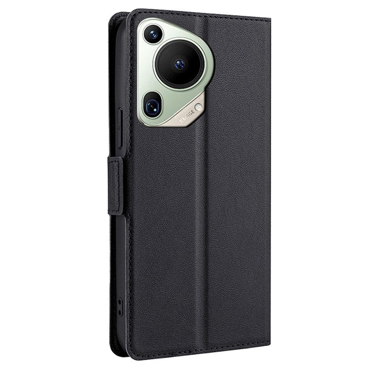 For Huawei Pura 70 Ultra Cover Ultra Thin Leather Card Slots Magnetic Phone Case - Black