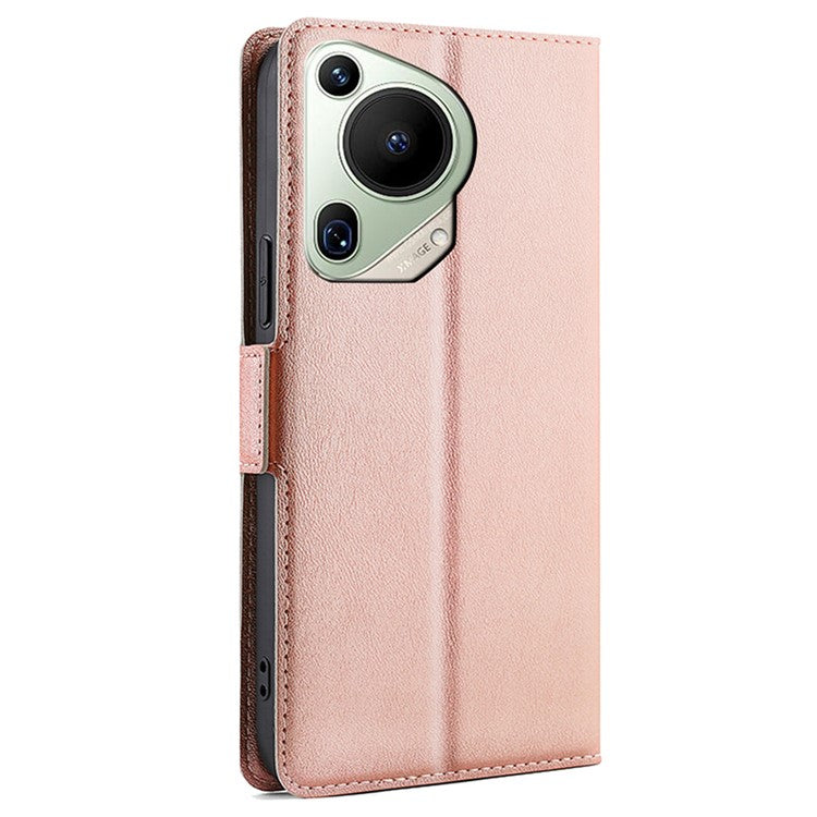 For Huawei Pura 70 Ultra Cover Ultra Thin Leather Card Slots Magnetic Phone Case - Rose Gold