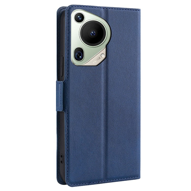 For Huawei Pura 70 Ultra Cover Ultra Thin Leather Card Slots Magnetic Phone Case - Blue