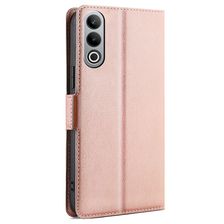 For OnePlus Nord CE4 5G Case Card Slots PU Leather Stand Flip Phone Cover - Rose Gold