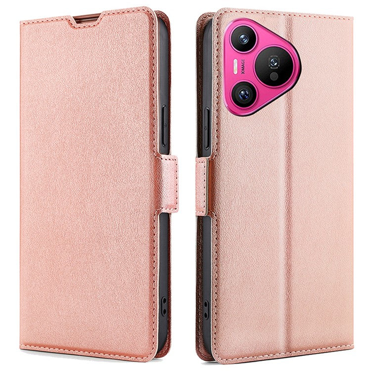 For Huawei Pura 70 Case with Card Slots Leather Phone Cover Wholesale - Rose Gold
