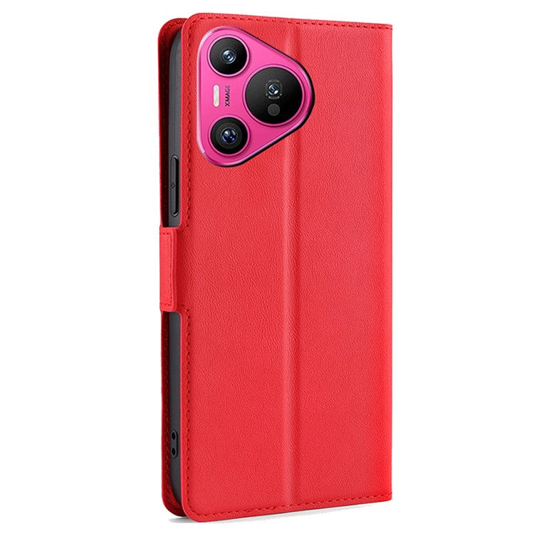For Huawei Pura 70 Case with Card Slots Leather Phone Cover Wholesale - Red