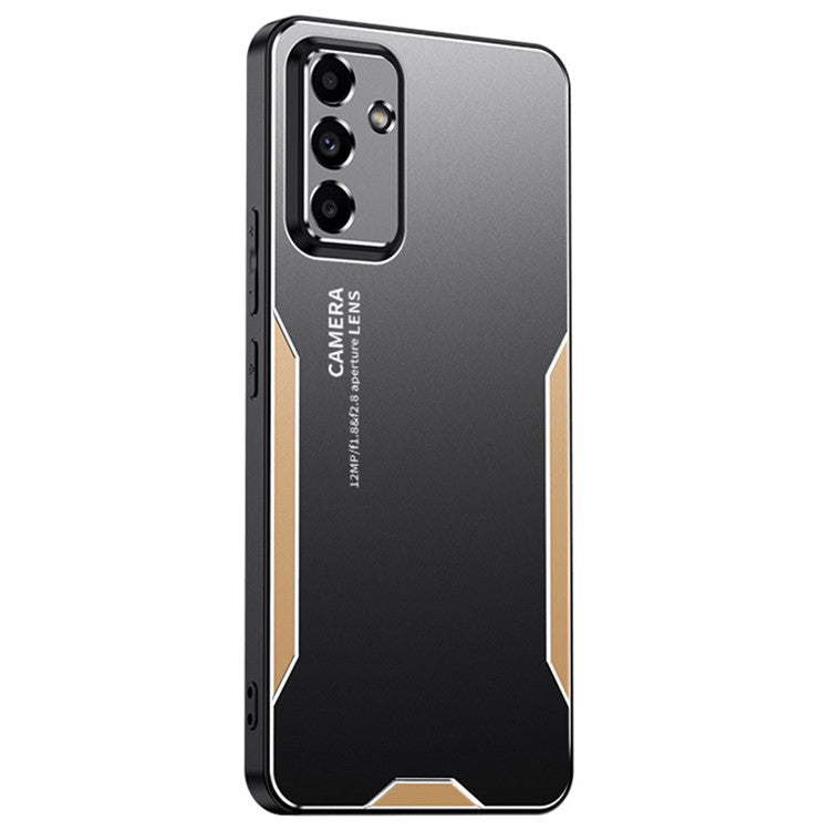 For Samsung Galaxy M55 5G / C55 5G / F55 5G Case Aluminum Alloy+PC+TPU Military Drop Protection Phone Cover - Gold