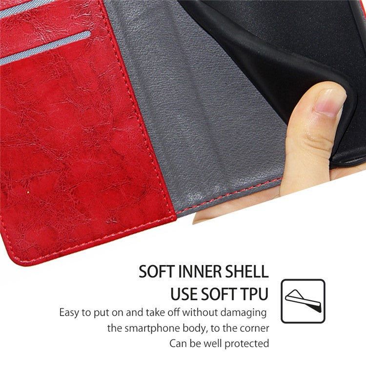 For OnePlus Nord CE4 5G Phone Case Geometric Splicing Leather Wallet Cover - Red