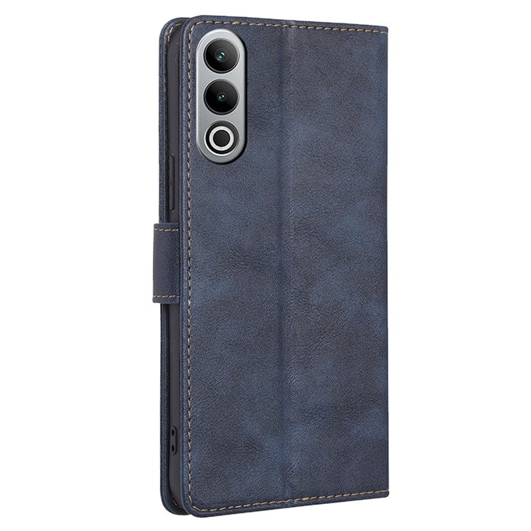 For OnePlus Nord CE4 5G Case RFID Blocking Leather Cover Cowhide Texture Phone Shell - Blue