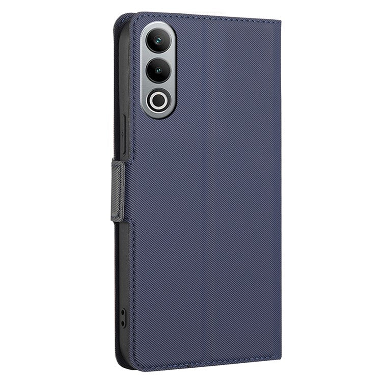For OnePlus Nord CE4 5G Case Leather Card Holders Twill Texture Phone Protective Cover - Blue