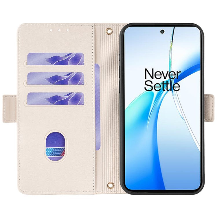 For OnePlus Nord CE4 5G Wallet Case RFID Blocking Card Holder Phone Cover with 2 Straps - White
