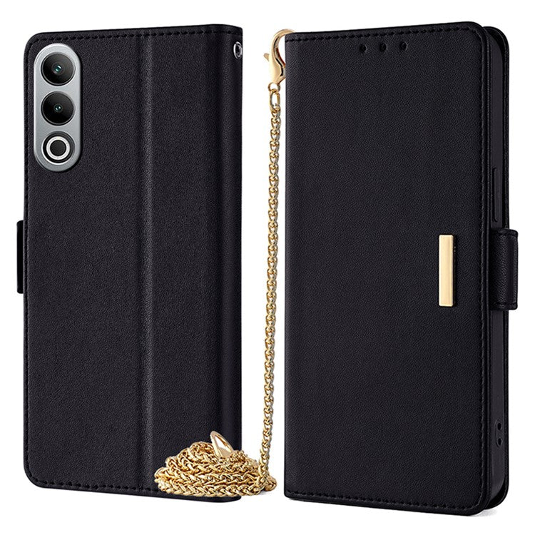 For OnePlus Nord CE4 5G Wallet Case RFID Blocking Card Holder Phone Cover with 2 Straps - Black