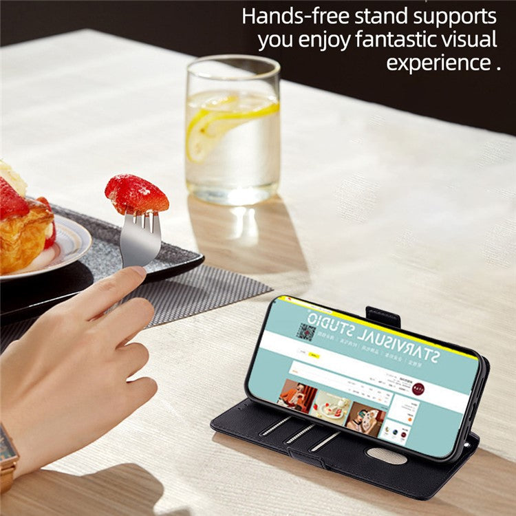 For OnePlus Nord CE4 5G Wallet Case RFID Blocking Card Holder Phone Cover with 2 Straps - Black