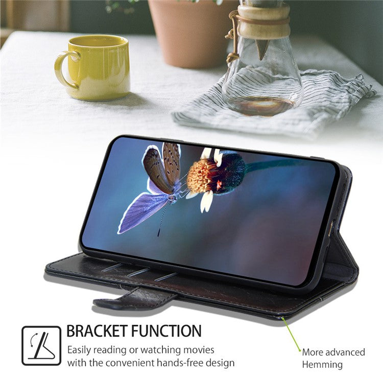 For Huawei Pura 70 Ultra Case PU Leather Bookstyle Folding Stand Geometric Splicing Phone Cover - Black