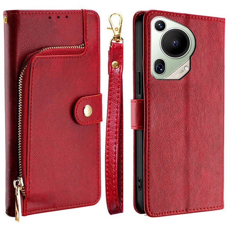 For Huawei Pura 70 Ultra Leather Case Phone Wallet Bag Mobile Accessories Wholesale - Red