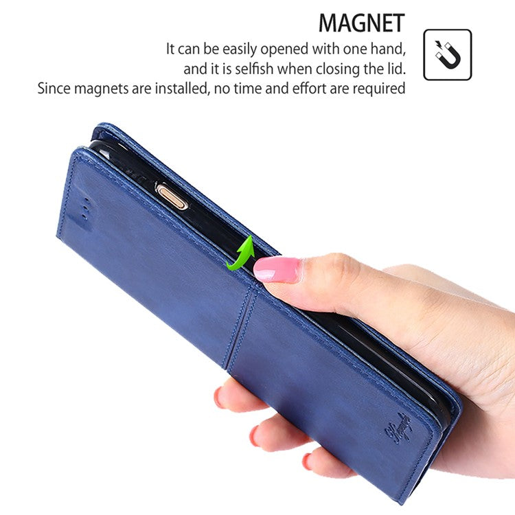 For Huawei Pura 70 Ultra Leather Case Magnetic Closure Full Protection Book Folio Design Phone Cover - Blue