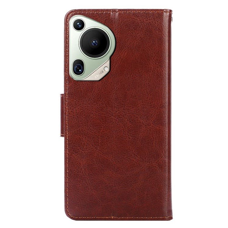 For Huawei Pura 70 Ultra Wallet Case Leather Stand Phone Cover Wholesale - Brown